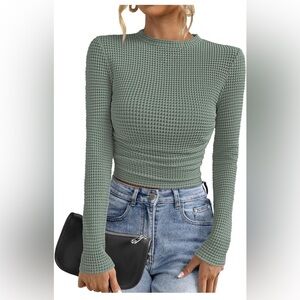 🆕Long Sleeve Waffle Knit Top